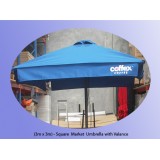 3m Square Commercial Market Umbrella with Valance